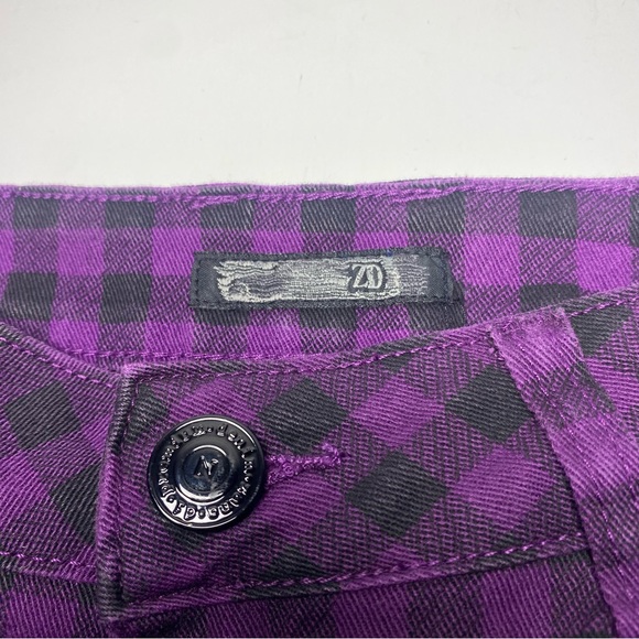 ZD | Women's Purple Checkered pants/jeans Size 3 - Picture 7 of 10